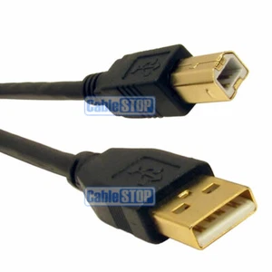 1.8m GOLD USB PRINTER CABLE A to B PLUG PC COMPUTER EPSON LEXMARK CANON HP LEAD - Picture 1 of 1