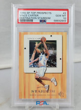 1998 SP Top Prospects #2 Vince Carter Rookie RC Destination Stardom PSA 10