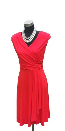 Abito limitato Alyx taglia S arancione arricciato collo a V casual donna guaina a maglia NUOVO $60