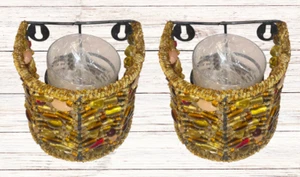 Pottery Barn Madura Wall Sconce with Glass Votive Candle Holder Set of 2 Scounce - Picture 1 of 3