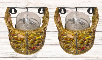 Aplique de pared Pottery Barn Madura con candelabro votivo de vidrio juego de 2 scountes Foto 1 de 3