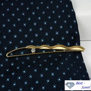 Supporto cravatta scorrevole cravatta in oro 333 8 carati con zirconi - Foto 1 di 1