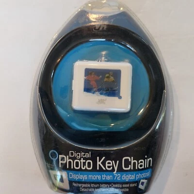 Digital Photo Album Key Chain VKC140 Holds 72 Pics Desktop Easel Stand  - Image 1 of 4