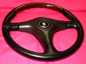 NARDI Z5 Steering Wheel 36cm Mahogany Dark Wood/Black Pad - Used F/S - Picture 1 of 10