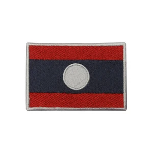 Laos National Country Flag Patch Iron On Patch Sew On Badge Embroidered Patch - Picture 1 of 1