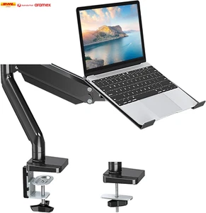 Laptop Stand Desk Mount, 2 in 1 Function Monitor Laptop Mount, Aluminum Laptop A - Picture 1 of 9