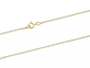 100% Genuine 9k Solid Yellow Gold 1.2mm Trace Chain Necklace 50cm 20" BRAND NEW - Picture 1 of 4