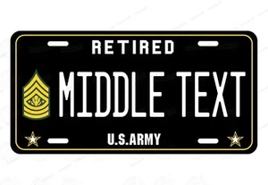 Sergeant Major of the ARMY SMA Retired License Plate Auto ATV Motorcycle bike - Picture 1 of 12