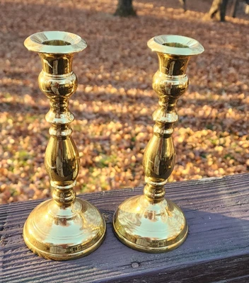 VIRGINIA METALCRAFTERS Candelabros de latón macizo Candelabro Tulipán 7,75 pulgadas" Foto 1 de 4