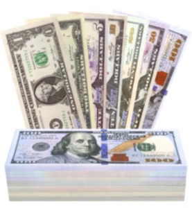 210 piezas utilería de película dinero copia juego utilería, juguete educativo aprendizaje para juegos - Imagen 1 de 6