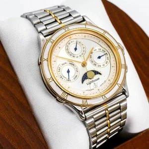 Junk Item Seiko Lighthouse Watch Moon Phase Calendar 1579 - Picture 1 of 10