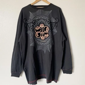 Coogi Men's Shirt Embroidered Long Sleeve 3XL Black Velvet Rare *Flaw* - Picture 1 of 13