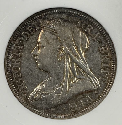 1893 Great Britian Silver 1/2 Crown. ANACS EF 45. Original. - Image 1 of 4