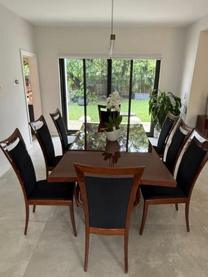 Italian Dining Table and Chairs Set Extendable Dining Table - Image 1 of 4