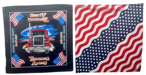 Bandana de 2 banderas semi americanas y de Estados Unidos vintage para conducir camiones largos y duros - Imagen 1 de 15