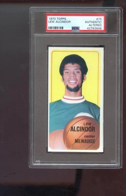 Tarjeta de baloncesto 1970-71 Topps #75 Lew Alcindor Kareem Abdul-Jabbar PSA AA graduada Foto 1 de 2
