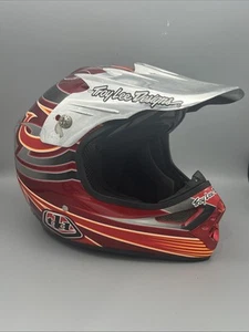 Troy Lee Designs Youth Kids Motocross Dirt Bike Helmet Medium Red W/ Bag - Picture 1 of 12