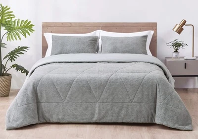 Chezmoi Collection Zane 3-Piece Microfiber Reversible Sherpa Comforter Set - Image 1 of 4