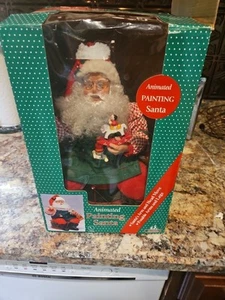 Juguetes de pintura animados vintage de Papá Noel sentado en tambor Holiday Creations 1995 de colección - Imagen 1 de 12