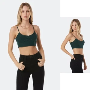 Favorite Daughter Cashmere Bralette Medium Green NEW - Picture 1 of 7