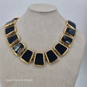 Vtg Anne Klein Enamel Choker Necklace - Bild 1 von 17