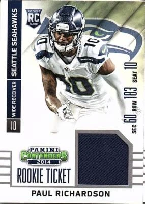 A6806- 2014 Panini Contenders Rookie Ticket Jerseys #28A Paul Richardson Jersey - Image 1 of 2