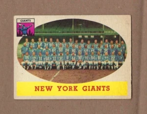 Tarjeta de fútbol americano 1958 Topps #61 Team, New York Giants EX - Imagen 1 de 2
