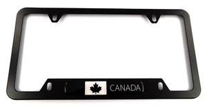 Canada BLACK  Flag Metal black Aluminium Car License plate frame cutout 4hole - Imagen 1 de 2
