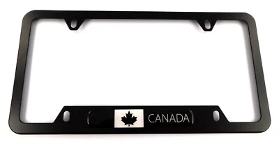Canada BLACK  Flag Metal black Aluminium Car License plate frame cutout 4hole Foto 1 de 2