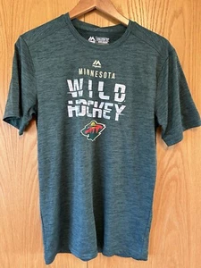 Minnesota Wild NHL Majestic Cool Base Evolution Tshirt. NWT. 17”x26” - Picture 1 of 4