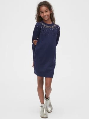Vestido Suéter Gap Kids Azul Marino Lentejuelas Pequeño 6 7 $68 Nuevo con Etiquetas Foto 1 de 4