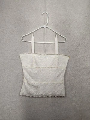 Top de mujer Coldwater Creek mediano crema mezcla de nailon sin mangas encaje camisola ajuste Foto 1 de 4