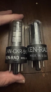NOS Pair Kenrad 5y3gt & JAN CKR 5Y3 5y3gt Black Plate RECTIFIER Tubes - Picture 1 of 11