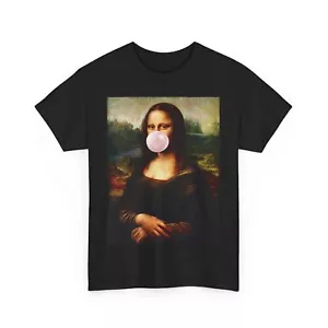 ARTISTIC MONA LISA BUBBLE GUM TSHIRT TEE GIFT MEN WOMEN DOPE STREET WEAR SHIRT - Picture 1 of 26