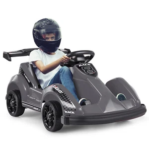 Electric Go Kart for Kids 6V Battery Powered Ride On Toy w/ Remote Control Black - Picture 1 of 6