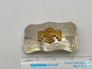 Vintage Chambers Belt Co. Thunderbird / Eagle Nickel Silver Belt Buckle - Picture 1 of 5