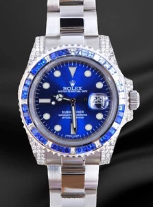Rolex Submariner 116610LN Steel Custom 116659 with Diamonds Sapphires! - Picture 1 of 19