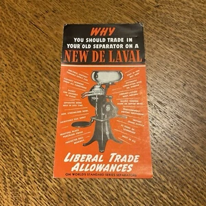 1940 Inzahlungnahme alter De Laval Separator Werbeprospekt 3 1/4 x 6 - Bild 1 von 2