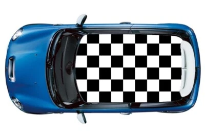 Nuevo calcomanía adhesiva gráfica de vinilo envolvente para techo Checker Pattern Mini Cooper Foto 1 de 4