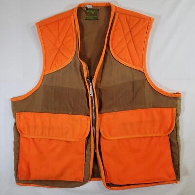 Stream and Field Brown Orange Hi Vis Simco VTG 60s 70s DAMAGED READ Hunting Vest - Image 1 of 4
