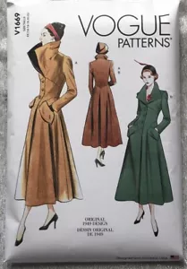 Vogue Patterns V1669 Misses' Coat Sizes 14-16-18-20-22 Uncut - Picture 1 of 3