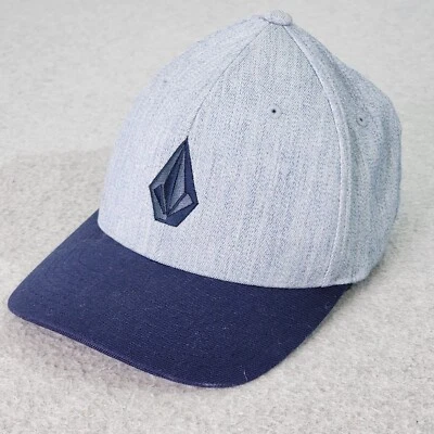 Volcom Stone Gray Hat Mens S/M Navy Blue Flexfit Pre-Curved Sports Cap - Image 1 of 4