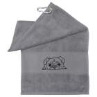 'Sleepy Pug' Grey Golf / Gym Towel (GT00004822)