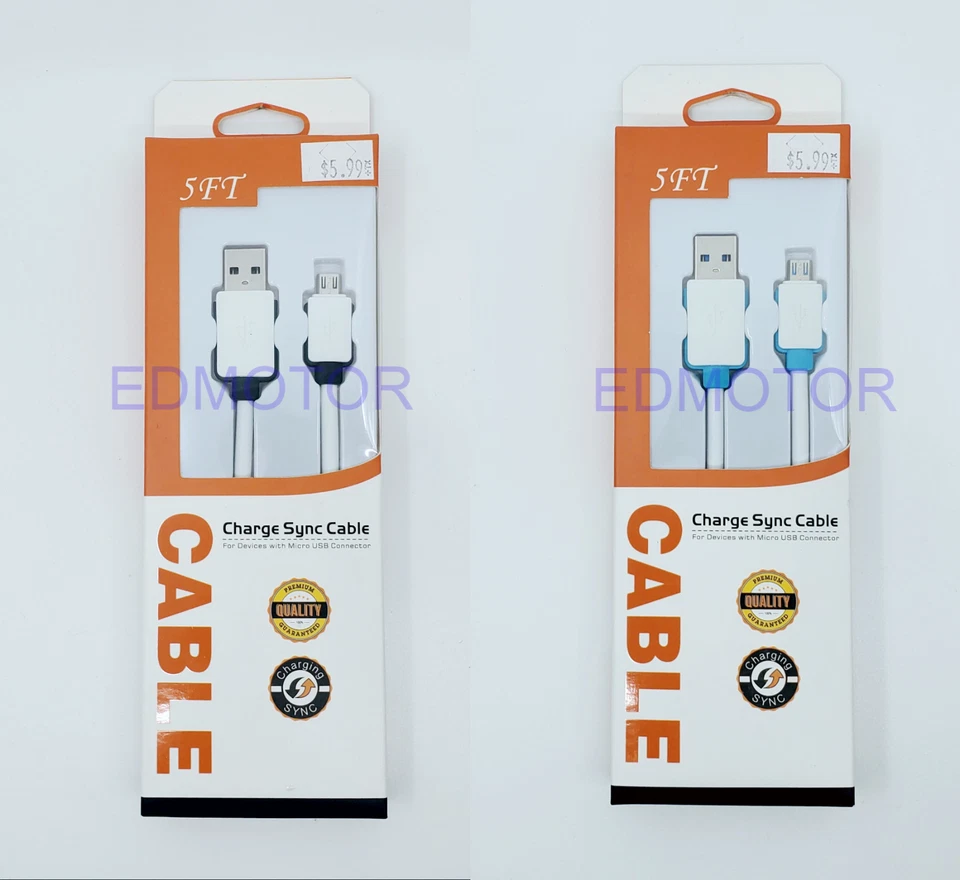 5ft Micro USB Data Sync Charger Charging Cable Cord LG PS4 Xbox One Controller - Image 1 of 2