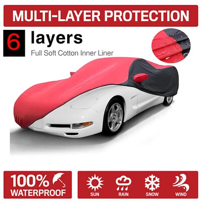 Car Cover 6 Layers for C5 C6 C8 Chevy Corvette Soft Inner Waterproof Protection - Image 1 of 4