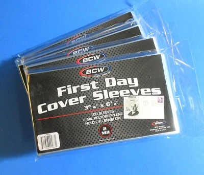 500 BCW #6 EE. UU. PRIMER DÍA FUNDA MANGAS DE POLIETILENO SUAVE, 3-15/16" X 6-7/8" Foto 1 de 2