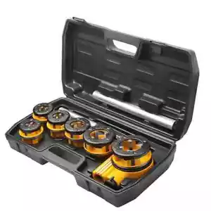HARDEN 9pc BSPT Copper Gal Steel Pipe Threader Ratchet Set Die 1/4-1 1/4" - Picture 1 of 3
