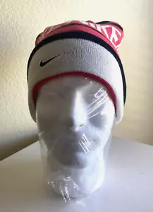 Nike Beanie Women's Multicolor Logo Winter Ski With Ball On Top - Picture 1 of 3