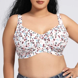 Plus Size Women Bras Large Boobs Brassiere Unpadded Sexy Lingerie Soft Underwear - Picture 1 of 11