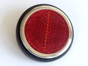 Lucas Style RER14 Red Reflector Chrome Rim Land Rover Morris Traveller 57083 - Picture 1 of 2